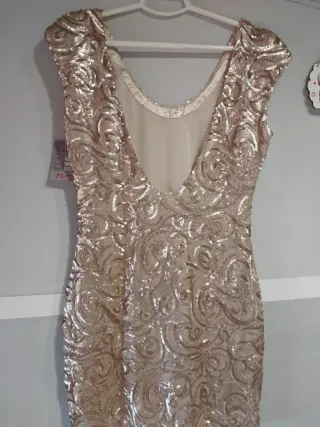 Vestido Fiesta Corto Dorado