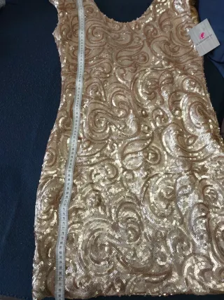 Vestido Fiesta Corto Dorado