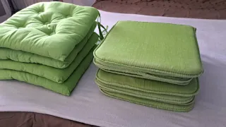 Set 8 Cuscini Seduta Cucina Tessuto Verde