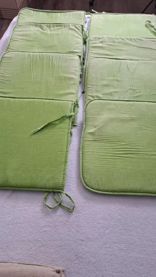 Set 8 Cuscini Seduta Cucina Tessuto Verde