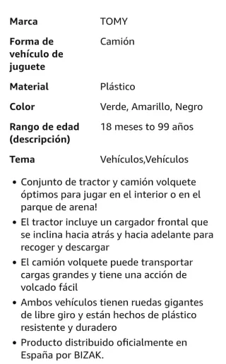 Lote John Deere juguete Tractor y Camión