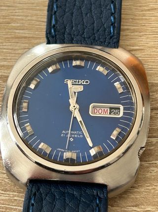 Reloj Seiko 5 Vintage Automático Azul