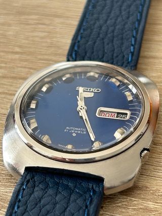 Reloj Seiko 5 Vintage Automático Azul