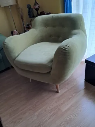 Pareja de sillones individuales verdes