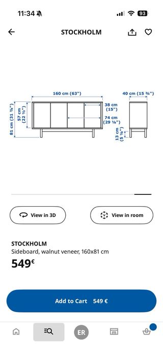 Aparador Stockholm Ikea Madera