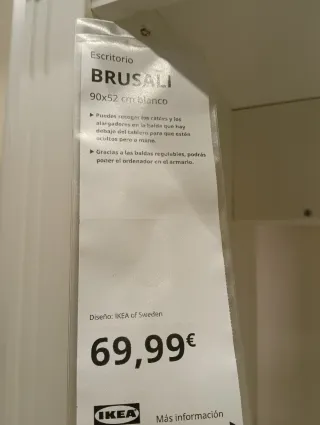 Escritorio BRUSALI Ikea Blanco