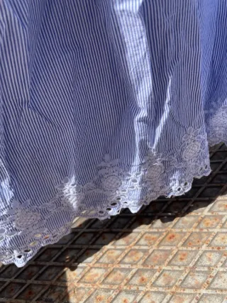 Vestido niña rayas blanco y azul