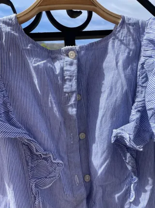 Vestido niña rayas blanco y azul