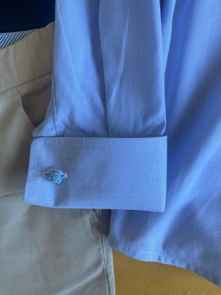 Traje de comunión niño azul y beige