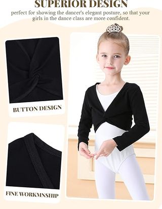 Giacca da Ballet per Bambine in Cotone T. 130