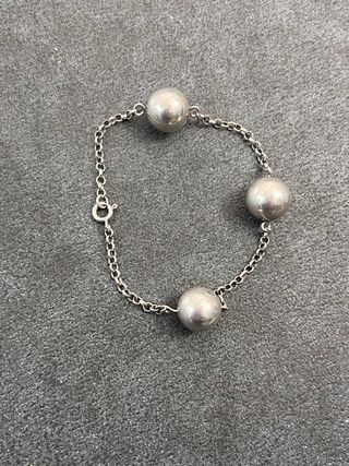 Pulsera Plata 925 Vintage Bolas