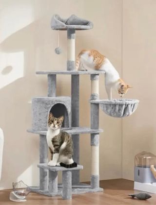 Rascador para gatos gris nuevo