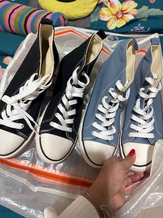 Botines negros y azules con cordones NUEVOS