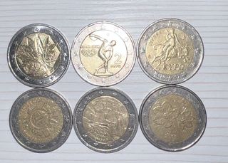 Lote 6 monete commemorative da 2 euro