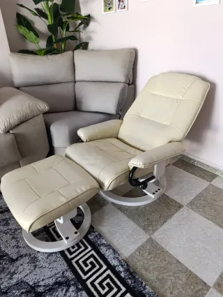 Sillón Reclinable Polipiel Beige