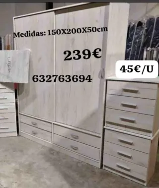 Armario puertas correderas 150x200x50cm