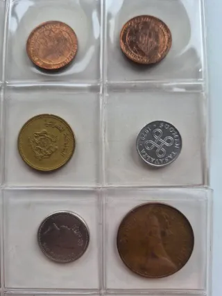 Lote 23 monedas, Rumanía, Marruecos, Italia, R.U.