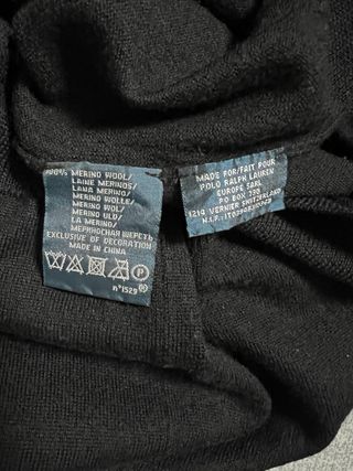 Maglione Polo Ralph Lauren M Nero lana jersey