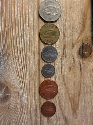 Lote de monedas de Libras Irlandesas