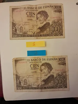 2 Billetes 100 Pesetas Banco de España
