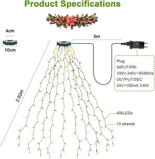 Luces Árbol Navidad 400LEDs 13 Cadenas