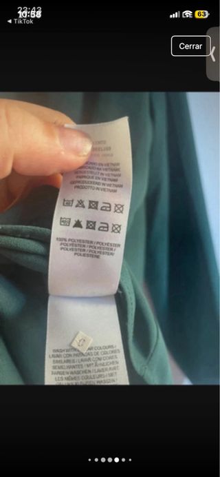 Blusa elegante verde oscuro talla L nuevo