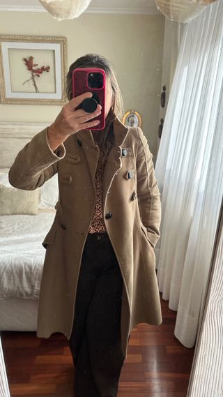 Abrigo Mango Camel Tipo Casaca