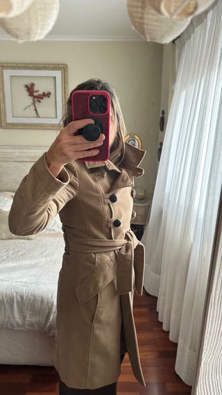 Abrigo Mango Camel Tipo Casaca