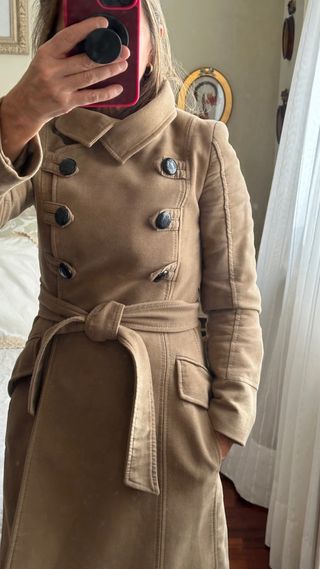 Abrigo Mango Camel Tipo Casaca