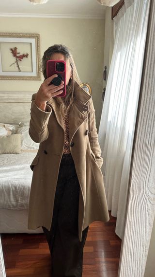 Abrigo Mango Camel Tipo Casaca