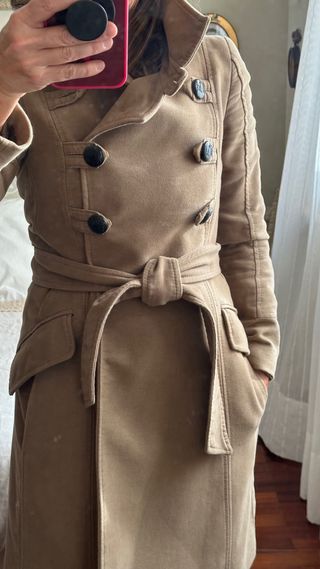 Abrigo Mango Camel Tipo Casaca