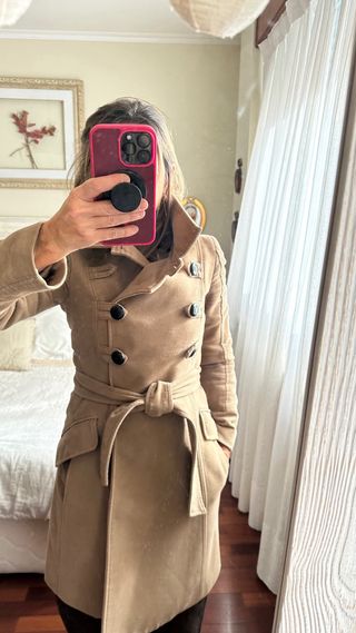 Abrigo Mango Camel Tipo Casaca