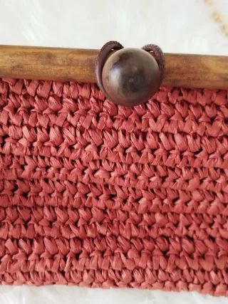 Bolso Clutch Parfois Tejido Madera Cadena