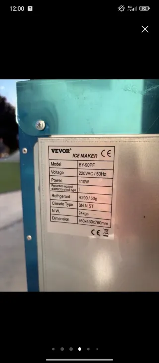 Máquina de hielo VEVOR azu -HIELO PEQUEÑO-