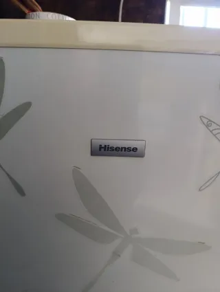 Nevera Hisense con diseño floral