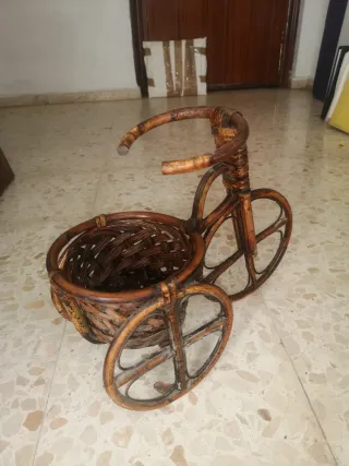 Bicicleta Macetero Mimbre