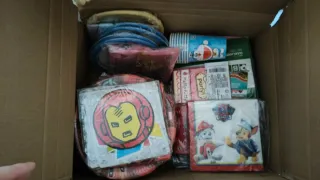 Lote 10 Cajas de productos de menaje y fiestas