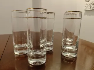 Set 5 Bicchieri Tumbler Oro Trasparente