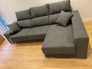 SOFA CHAISE LONGUE GRIS OSCURO IZQUIERDO