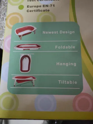 Bañera Plegable para Bebé - Portátil y Segura