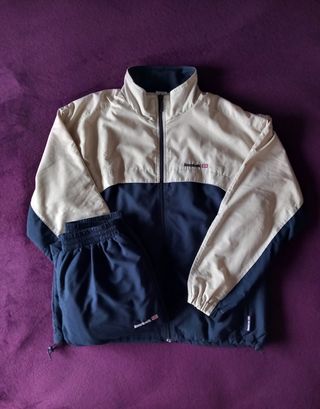 Chándal Reebok Hombre Beige y Azul