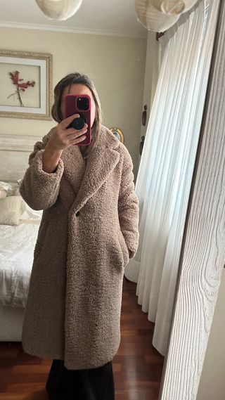 Abrigo borrego Zara camel