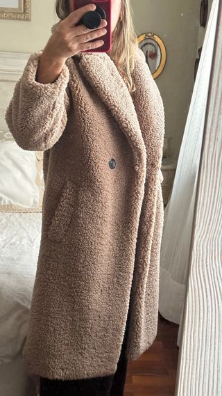 Abrigo borrego Zara camel