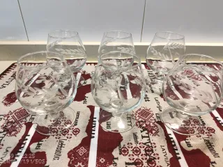 6 Copas de Coñac Grabadas