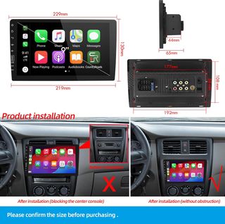 Radio Coche 1 DIN Pantalla 9 Pulgadas