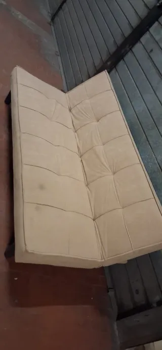 Divano letto beige tessuto