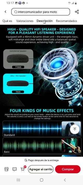 Intercomunicador Casco Moto WAYXIN R18