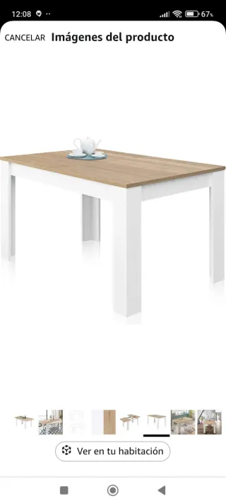 Mesa salon Comedor Extensible Roble y Blanca nueva
