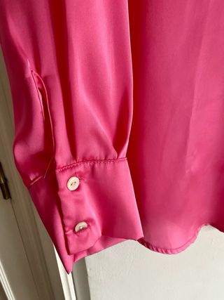 Camisa Stradivarius Rosa Manga Larga Talla M
