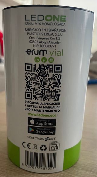 Luz de emergencia conectada DGT obligatoria Ledone